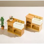 洗面台  ミニチュア 木製 手芸diy 用デコレーション DIY  ドールハウス用   デコパーツ  模型 置物