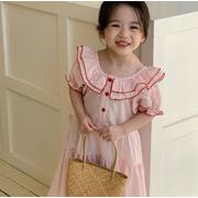 2024 夏 韓国風子供服 ベビー服 ワンピース  ピンク  プリンセス  ドレス