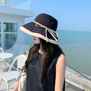 バケットハット女性夏の日焼け止めサンバイザー紫外線防止太陽帽子リボン帽子夏を飾る