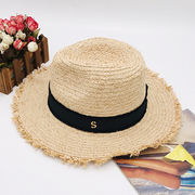 キャペリン男女兼用シルクハット麦わら帽子日焼け止めバリ太陽帽子夏日よけ帽子