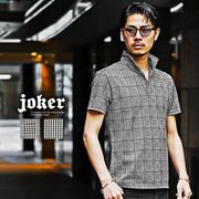 【2023年春の新作】チェックイタリアンカラー半袖ポロシャツ／joker