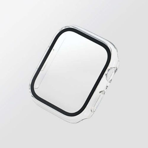 【特価ELECOM20230411】Apple Watch45mm用フルカバーケース プレミアムガラス 反射防止/クリア