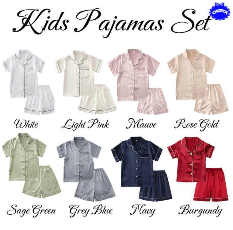 2023年夏新作　子供服　パジャマ　上下セット　サテン製　涼しい　ルームウェア　11色展開　XS#-XXL#
