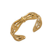レトロでマイナーデザインがおしゃれ個性的 ゴールド指輪 女性　シンプル