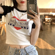夏　トップス　Tシャツ　半袖　韓国ファッション　レディース 　薄手