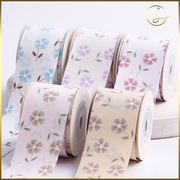【5色】リボンテープ レトロ風 花柄 ラッピング プレゼント ギフト 布小物 服飾 花束包装 手芸材料