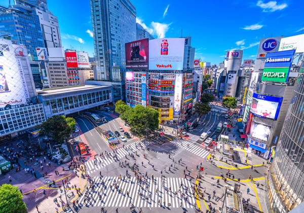 ポストカード カラー写真 日本風景シリーズ「渋谷のスクランブル交差点」105×150mm 東京 観光地 名所