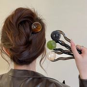 韓国風レディース ヘアピン  可愛い  髪飾り  ヘアアクセサリー  デコパーツ  かんざし  4色