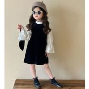 秋新作 韓国風子供服   ベビー服   女の子  トップス   シャツ  ワンピース  つりスカート