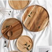 木製  円盤  お皿 プレートトレイ ワンプレート  カフェ ナチュラル 食器  収納 フルーツ皿  撮影道具