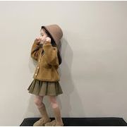 冬新作  韓国子供服    ベビー  キッズ服   ニット カーディガン  インナー  スカート