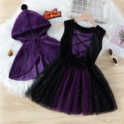 ハロウィン    韓国風子供服  ベビー 女の子  Halloween  マント + ワンピース  2点セット