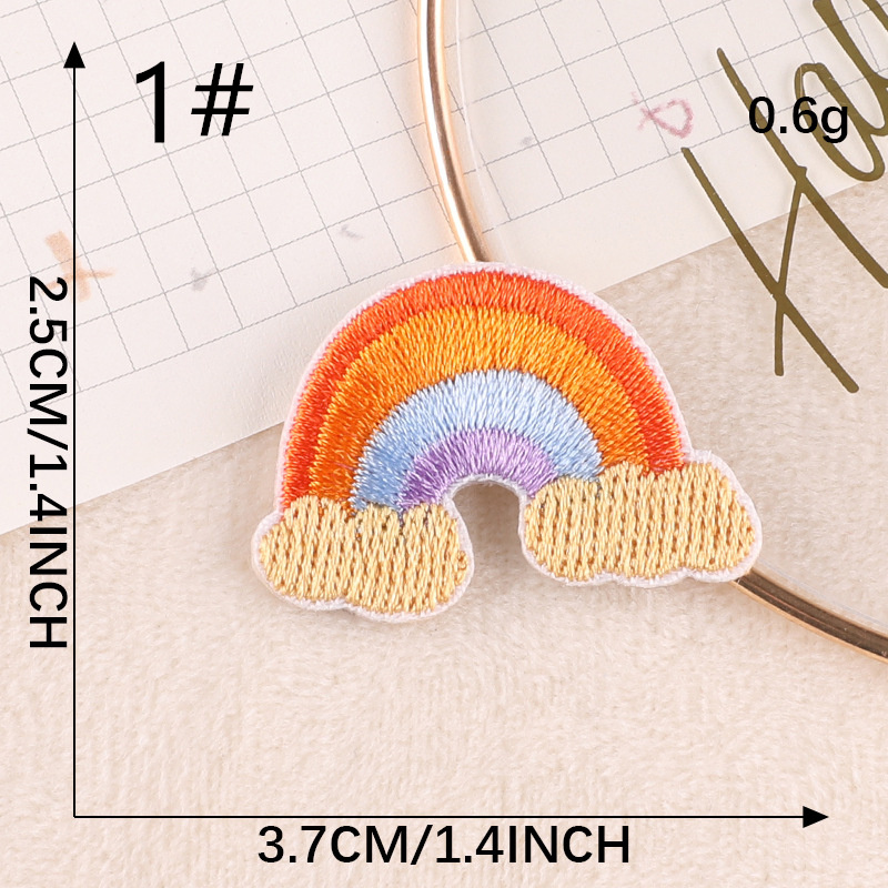 9種】虹 音符 虹 すいか 雲 刺繍ワッペン ワッペンシール アップリケ 