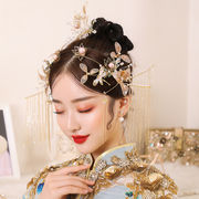 花嫁 頭飾りフェニックスクラウン中国の結婚式のヘアアクセサリータッセルドラゴンフェニックスガ