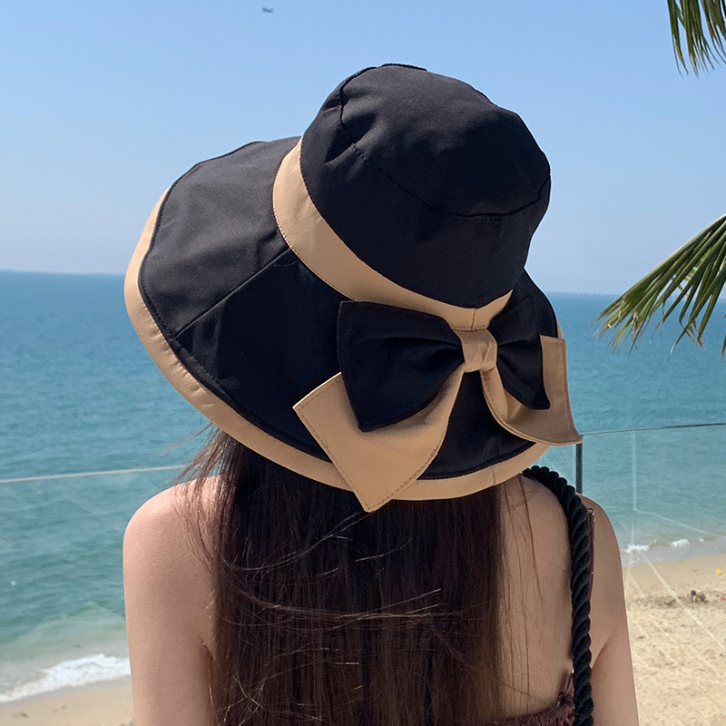 つば広帽子　紫外線対策　uvカット　夏　つば広　韓国ファッション　日よけ帽子　折りたたみ　蝶結び