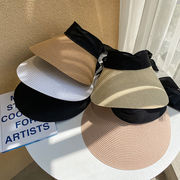 麦わら帽子　帽子　サンバイザー　UVカット　日焼け防止　レディース　紫外線対策　蝶結び