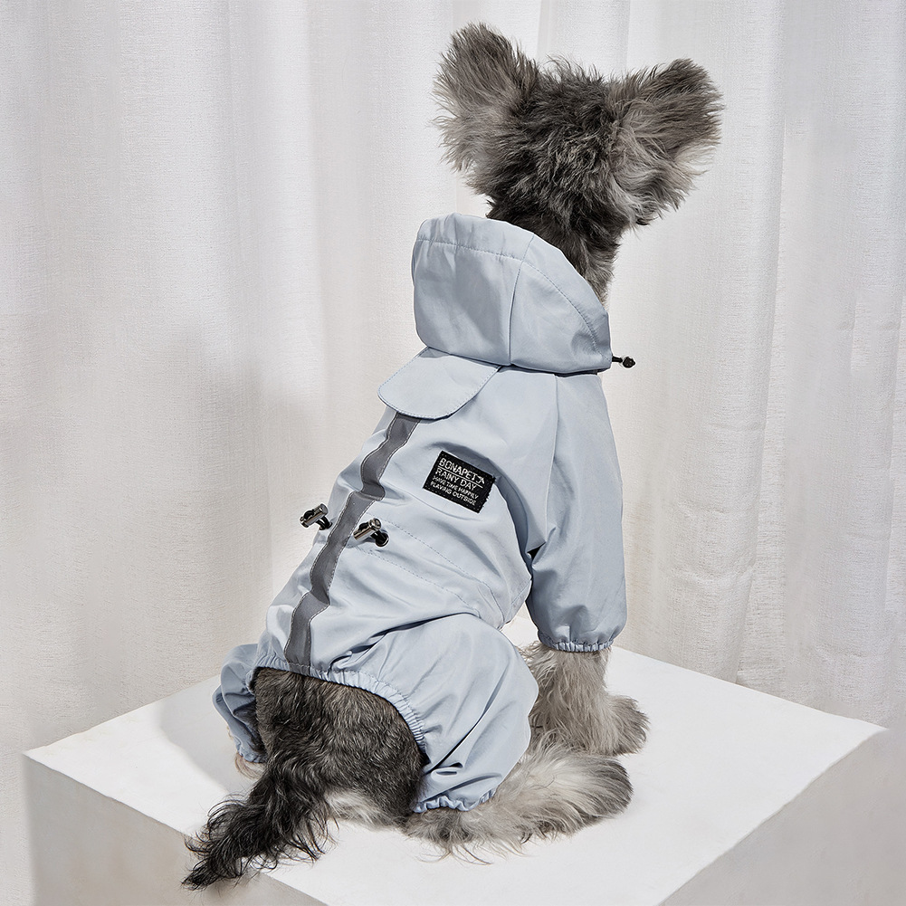 犬服　小中型  ペット用品 ドッグウェア ネコ雑貨 ペット服 防水 レインコート 梅雨対応 反射テープ付き