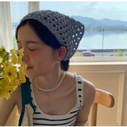 キャップ 小顔効果  帽子 頭巾  ズキン バンダナ 三角巾 ヴィンテージ 毛糸