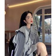 独特の存在感 韓国ファッション 新品 sweet系  スリム シャツ カジュアル 人形の襟 シャツワンピ