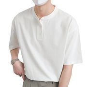 メンズ・カジュアル・Tシャツ・ゆとり・気質・半袖・2色・M-3XL