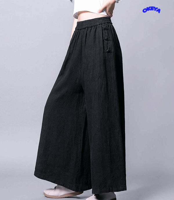 2023年夏新作　レディース服　ボトムス　綿麻　ワイドパンツ　スカートパンツ　カジュアル　M#-3XL#