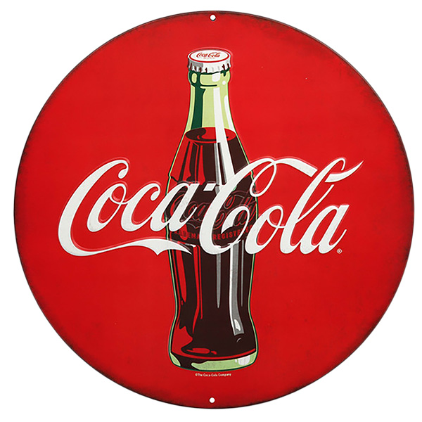 エンボス メタルサイン COCA COLA ROUND 【コカコーラ ブリキ