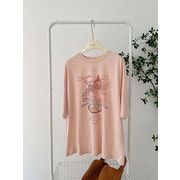 2023夏INS新作★カジュアル レトロ 韓国系 デザイン性 Tシャツ
