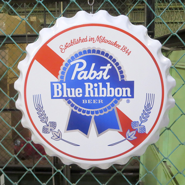 ボトルキャップ メタルサイン Pabst Blue Ribbon【パブスト ブリキ看板