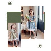 子供服 ワンピース キッズ 女の子 夏 半袖 花柄ワンピース 綿 レース 韓国子ども服 子供ドレス