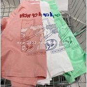 夏人気 韓国風子供服  Tシャツ 半袖  ベビー服  トップス      男女兼用  3色
