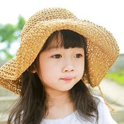 ins 夏新作 韓国風  親子 帽子 子供用   ハワイ ハット  紫外線対策   麦わら帽子   日除け帽子  2色