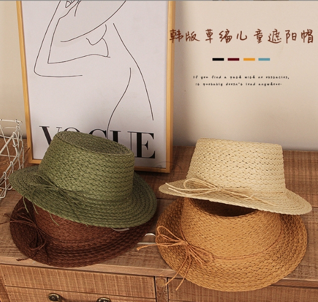 ins 夏新作 韓国風   帽子 子供用   ハワイ ハット  紫外線対策 キャップ  麦わら帽子  日除け帽子  3色
