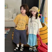 人気新品  Tシャツ  半袖  韓国風子供服  キッズ服    トップス  男女兼用 3色