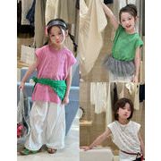 人気新品  Tシャツ  トップス  男女兼用  韓国風子供服  キッズ服    3色