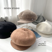 帽子　キャスケット　レディース　ファッション　秋冬　韓国風 　全5色　デザイン　ウール100％
