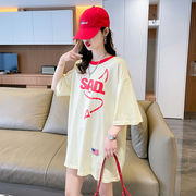 【予約220193】大きいサイズ春夏新作 韓国 レディース ファッション  Tシャツ ワンピースLL-4L全2色