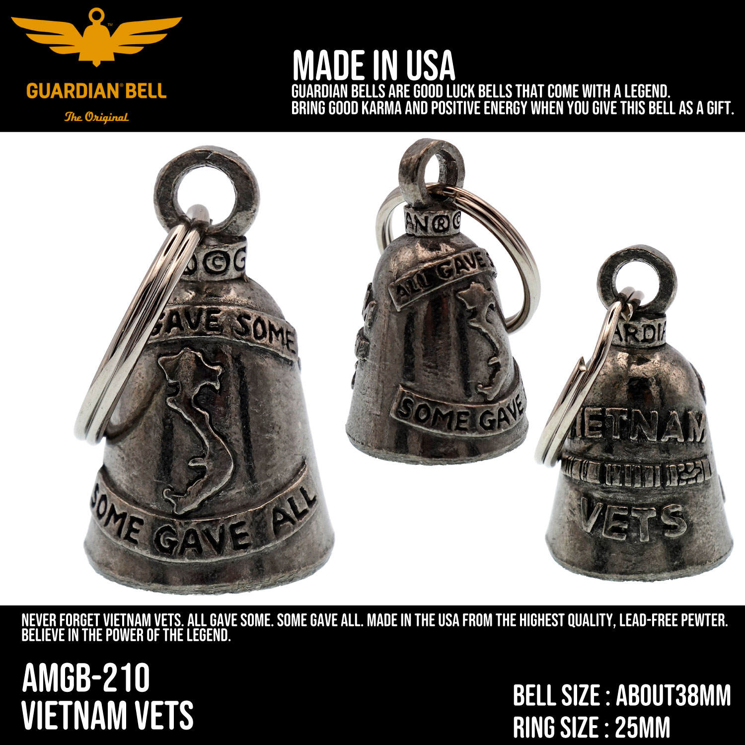 ガーディアンベル ラッキーベル ベトナム戦争名言 お守り バイカーベル