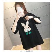 【予約220138】大きいサイズ春夏新作 韓国 レディース ファッション  Tシャツ ワンピースLL-4L刺繍