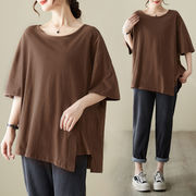 【予約220339】大きいサイズ春夏新作 韓国 レディース ファッション  Tシャツ ワンピースLL-4L