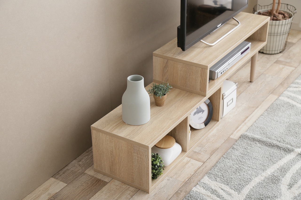11月より値上げ）伸縮TVボード ナチュラル