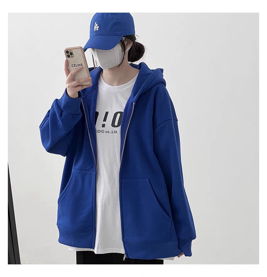 【予約220790】大きいサイズ秋冬 韓国 カレッジ風 カジュアル 帽子付き Tシャツ パーカー LL-4L