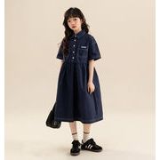 2023新作 ins大人気 韓国風子供服 デニム ワンピース キッズ服  スカート 120-170cm