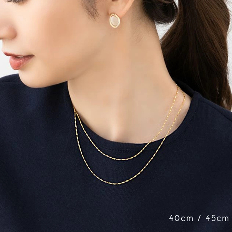 ステンレスネックレス アクセサリー INS 金属アレルギー対応 18kコーティング 40cm/45cm