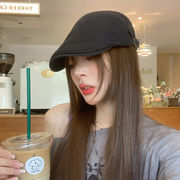 ビンテージキャップ　アヒルキャップ　小顔ニット帽　韓国デイリーファッション