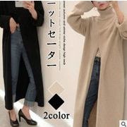 秋冬新作 ニットドレス女性のタートルネックセータートップニットセーター