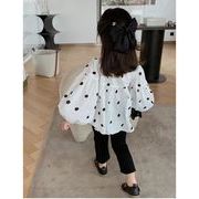 子供服春秋服★女の子長袖シャツ ★ファッションシャツ ★韓国風子供春秋服★90-140