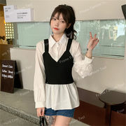 シャツ、シャツ長袖、レディース、トップス、長袖、春着、春秋新作