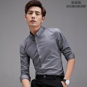 秋新しい　韓国風   メンズ長袖シャツ  ，メンズスリムシャツ   春秋気質シャツ  通勤★M-5X