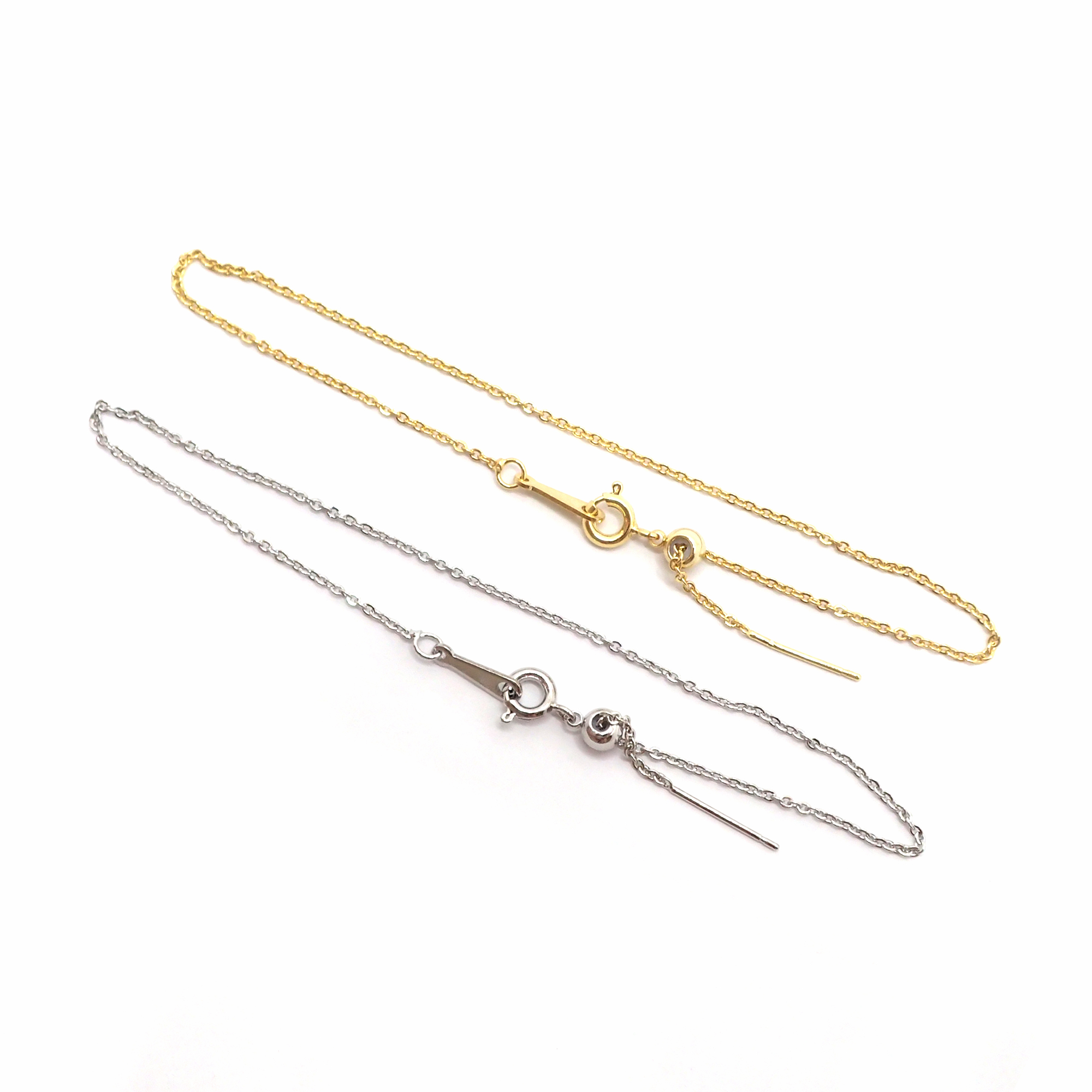 注目ブランド 約22cm ゴールド／シルバー】ブレスレットチェーン スライド アクセサリー