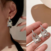 新作 S925 シルバー針象嵌ダイヤモンド繊細なピアス 女性の韓国のファッションピアス